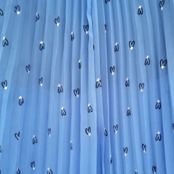 💕HP💕Maje jengo has pleated heart print midi blue skirt - Picture 7 of 7